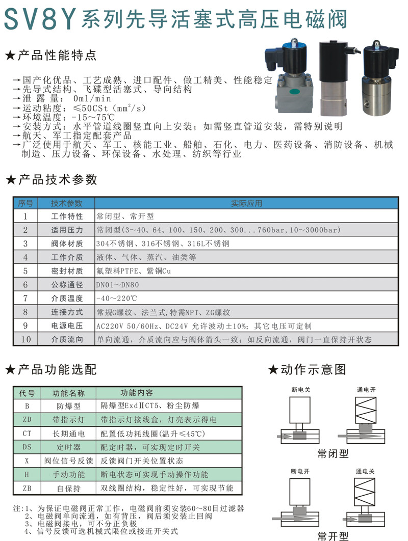 SV8Y先导活塞式高压电磁阀